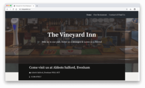 Vineyard Inn Evesham Website